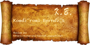 Komáromi Bernát névjegykártya